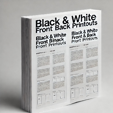 black and white printouts